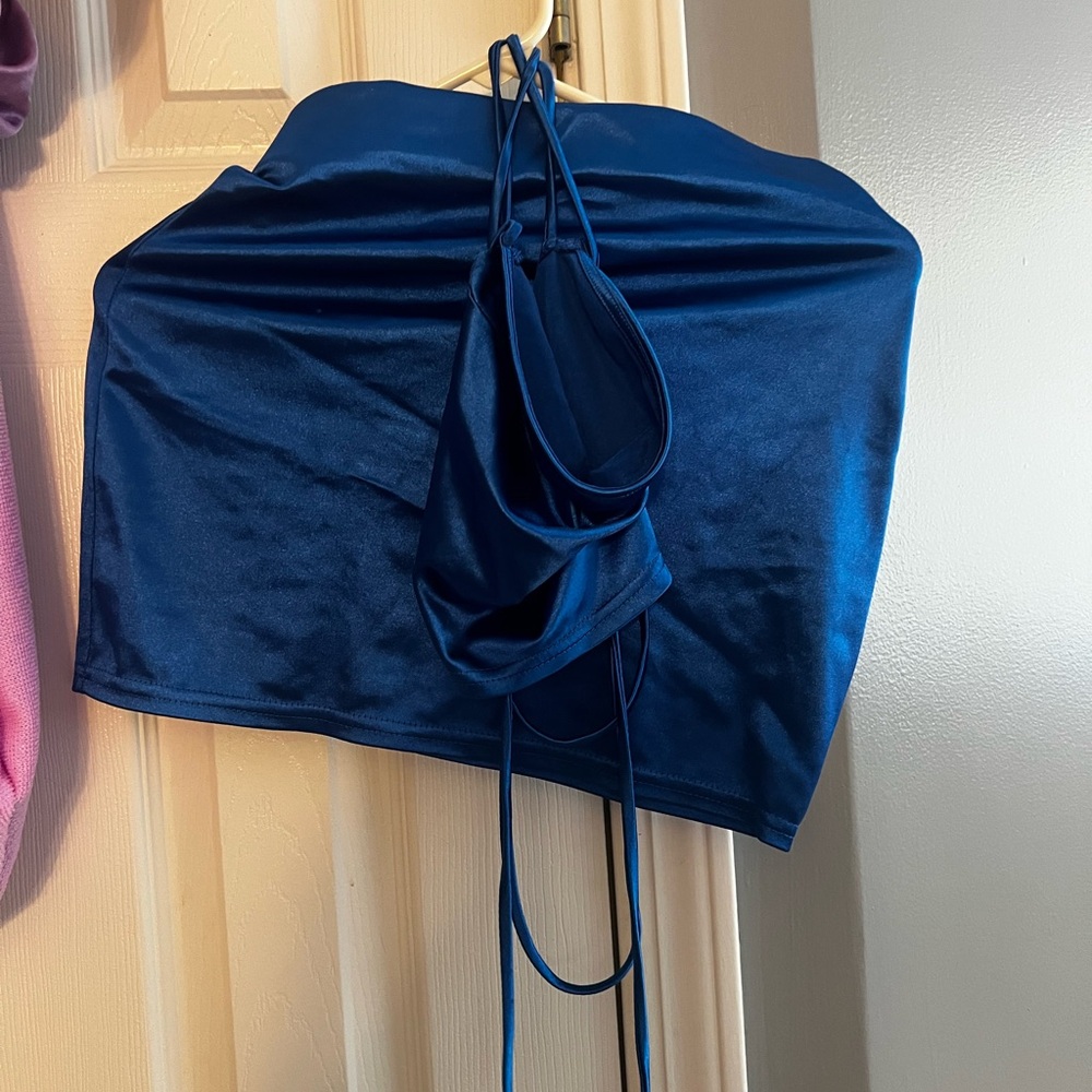 Fashion Nova Vibrant Blue Strappy Top